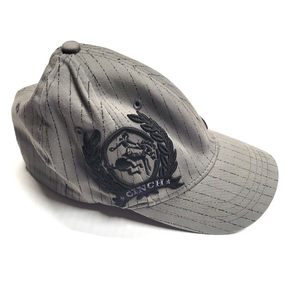 Cinch Perfect-Fit Embroidered Gray and Black Striped Cap Men's Small/Medium - Picture 13 of 13